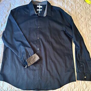 Calvin Klein Mens Infinite Cool Dress Shirt, Black Size XL